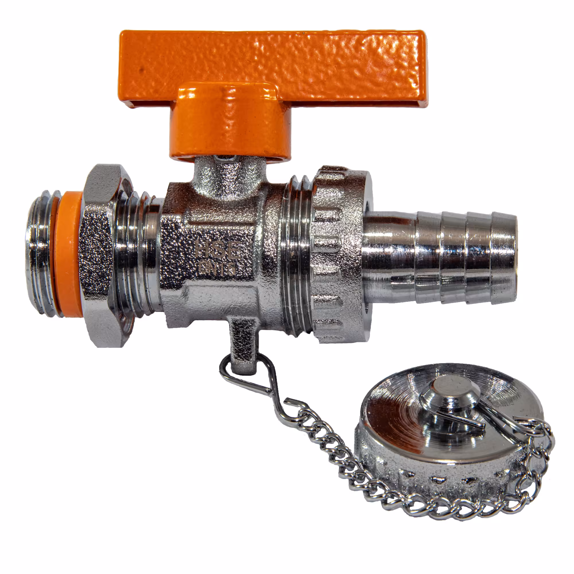 KFE Hahn DN 15 (1/2“) für die Solaranlage mit abnehmbarem orangefarbenem Flügelgriff, um die Anlage füllen, spülen, entleeren oder zu entlüften von der Marke Hermann Schmidt aus der Produktreihe Rohrarmaturen