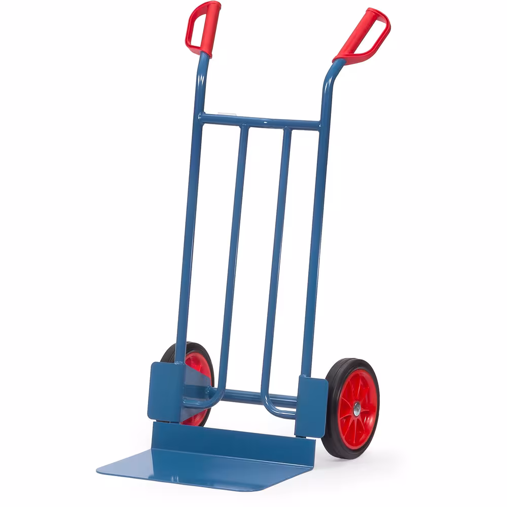 Sackkarre B1116V Bereifung Vollgummi von der Marke Fetra Sackkarre 1150 mm stabile Schweißkonstruktion, pulverbeschichtet, blau, RAL 5007, fetra Sicherheitsgriffe Typ Bereifung: Vollgummi aus der Kategorie Karren mit der Artikelnr. B1116V