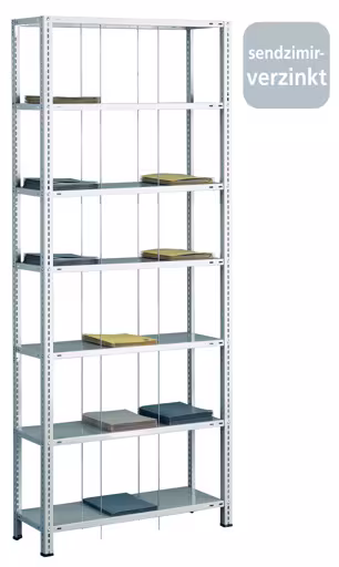 Grundregal, Schraub-Fädelstäberegal BASIC70, 2300 x 900 x 350 mm (HxBxT), 7 Fachböden, verzinkt von der Marke Schulte Lagertechnik Grundregal, Schraub-Fädelstäberegal BASIC70, 2300 x 900 x 350 mm (HxBxT), 7 Fachböden, verzinkt aus der Kategorie Fädelstäberegale mit der Artikelnummer 10702
