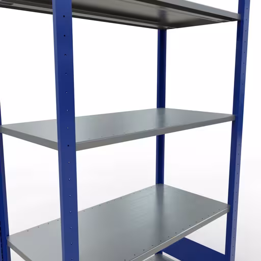 Grundregal, Fachbodenregal Stecksystem MULTIplus150, 2000 x 1000 x 500 mm (HxBxT), 5 Fachböden, Längenriegel, RAL 5010 enzianblau/verzinkt aus der Kategorie Grundregal mit der GTIN 4004514280367 Grundregal, Fachbodenregal Stecksystem MULTIplus150, 2000 x 1000 x 500 mm (HxBxT), 5 Fachböden, Längenriegel, RAL 5010 enzianblau/verzinkt von der Marke Schulte Lagertechnik aus der Produktreihe Stecksystem