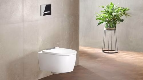Detailbild 3970810 Geberit ONE Set Wand-WC mit WC-Sitz weiß/glanzverchromt, KeraTect