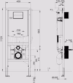 SANIT WC-Element INEO PLUS behindertengerecht 1120/450