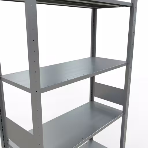Grundregal, Fachbodenregal Stecksystem MULTIplus85, 3000 x 1000 x 400 mm (HxBxT), 7 Fachböden, Längenriegel, verzinkt von Schulte Lagertechnik aus der Kategorie Stecksystem