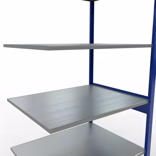 Zusatzbild des Artikels Anbauregal, Fachbodenregal Stecksystem MULTIplus150, 2500 x 1000 x 800 mm (HxBxT), 6 Fachböden, Längenriegel, RAL 5010 enzianblau/verzinkt Zusatzbild des Artikels Anbauregal, Fachbodenregal Stecksystem MULTIplus150, 2500 x 1000 x 800 mm (HxBxT), 6 Fachböden, Längenriegel, RAL 5010 enzianblau/verzinkt aus Anbauregal