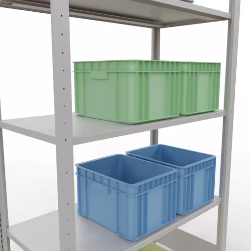 Grundregal, Fachbodenregal Stecksystem MULTIplus150, 2000 x 1000 x 500 mm (HxBxT), 5 Fachböden, Längenriegel, RAL 7035 lichtgrau mit der GTIN 4004514292995 Grundregal, Fachbodenregal Stecksystem MULTIplus150, 2000 x 1000 x 500 mm (HxBxT), 5 Fachböden, Längenriegel, RAL 7035 lichtgrau von Schulte Lagertechnik mit der Artikelnr. 32650-LR