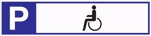 Parkplatzbeschilderung Parkplatz für Behinderte L460xB110mm Alu weiß/blau/schwarz aus der Kategorie Beschilderung, Schilder und Hinweiszeichen mit der Teilenummer 3000277693