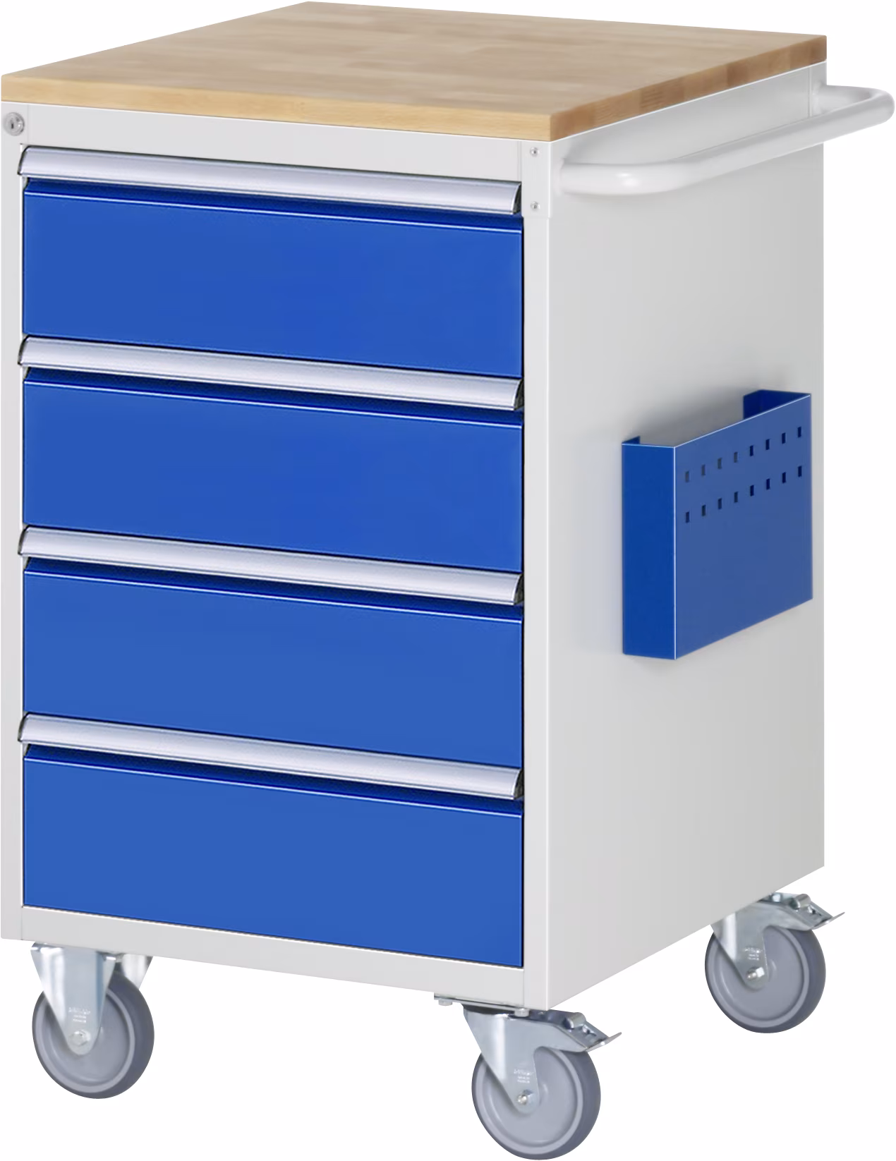 Montagewagen L5.1, B580xT650xH975mm, 4xSchublade-Teilauszug, Buche-Massiv-Top-25mm von Rau Montagewagen L5 aus der Kategorie Ordnungssysteme & Werkstattwagen mit der Artikelnr. 05-L5.1A-B.11