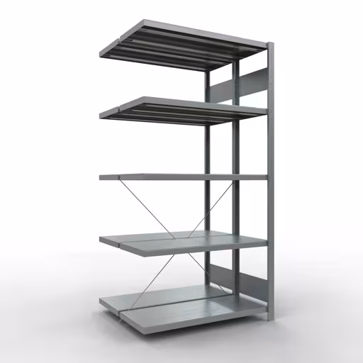 Anbauregal, Doppelregal, Fachbodenregal Stecksystem MULTIplus250, 2000 x 1000 x (2x400) mm (HxBxT), 2x5 Fachböden, Kreuzstrebe, verzinkt von der Marke Schulte Lagertechnik Anbauregal, Doppelregal, Fachbodenregal Stecksystem MULTIplus250, 2000 x 1000 x (2x400) mm (HxBxT), 2x5 Fachböden, Kreuzstrebe, verzinkt aus der Kategorie Doppelregale mit der Artikelnummer 14245-A