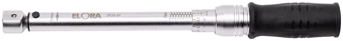 Drehmomentschlüssel mit Rechteckaufnahme 4-20 Nm 2033-20 von ELORA Drehmomentschlüssel mit Rechteckaufnahme 4-20 Nm, ELORA-2033-20 aus der Kategorie Drehmomentschlüssel mit der Artikelnr. 2033000201000