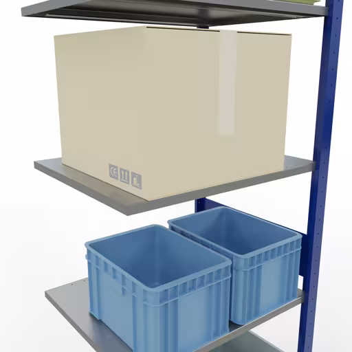 Anbauregal, Fachbodenregal Stecksystem MULTIplus150, 3000 x 750 x 600 mm (HxBxT), 7 Fachböden, Längenriegel, RAL 5010 enzianblau/verzinkt/verzinkt mit der GTIN 4004514281197 Anbauregal, Fachbodenregal Stecksystem MULTIplus150, 3000 x 750 x 600 mm (HxBxT), 7 Fachböden, Längenriegel, RAL 5010 enzianblau/verzinkt/verzinkt von Schulte Lagertechnik mit der Artikelnr. 12767-75-LR-B