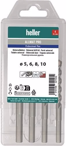 Universalbohrersatz ALLMAT PRO 4-teilig 5/6/8/10mm Dreikantschaft HELLER