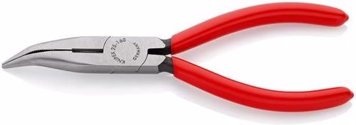Pince à bec plat, 160 mm de long, plate/ronde, angle de 40°, polie, revêtement plastique, KNIPEX, de la catégorie pinces à bec plat, référence 4000810488