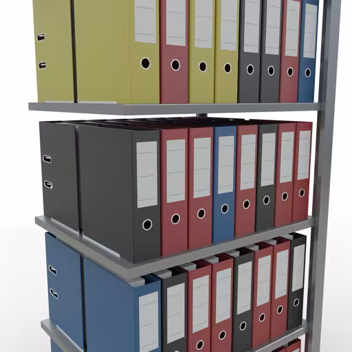 Abbildung Nr 10 des Artikels Anbauregal, Büro-Fachbodenregal Stecksystem MULTIplus150, 2000 x 750 x 600 mm (HxBxT), 6 Fachböden, Längenriegel, verzinkt, ohne Mittelanschlag aus der Produktgruppe Büroregale von der Marke Schulte Lagertechnik