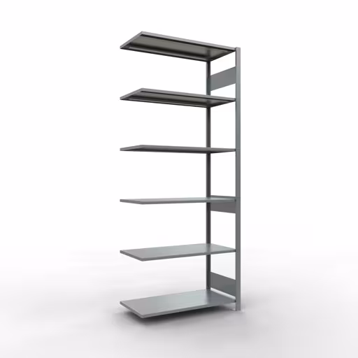 Anbauregal, Fachbodenregal Stecksystem MULTIplus150, 2500 x 1000 x 500 mm (HxBxT), 6 Fachböden, Längenriegel, verzinkt von der Marke Schulte Lagertechnik aus der Produktreihe Stecksystem