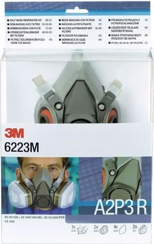 Atemschutzhalbmaskenset 6223 – SET – A2P3R EN 140 mit Filter Größe M 3M aus der Kategorie Atemschutzmasken und Filter mit der Teilenummer 4000370691