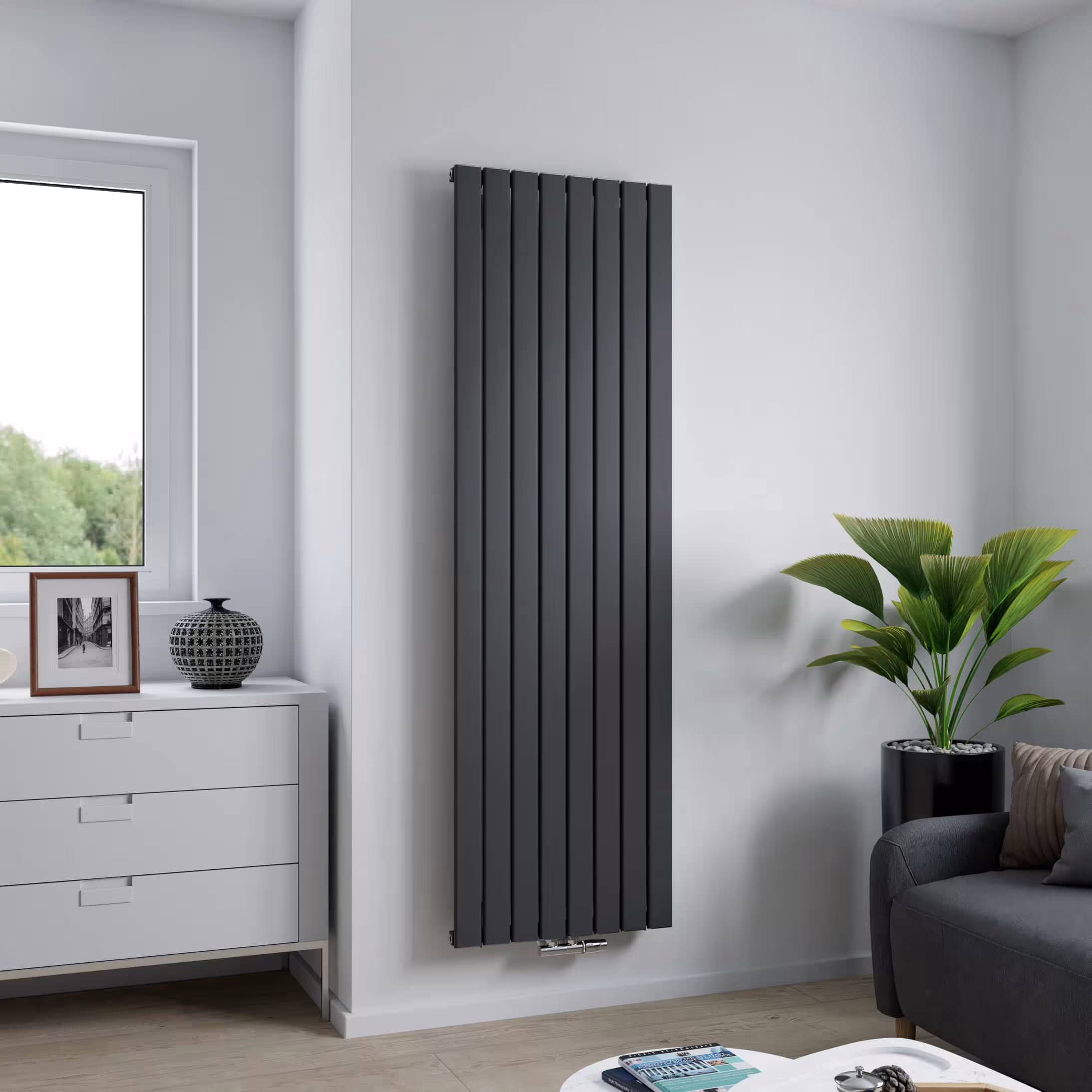 Ximax Aluminiumheizkörper Levis Mittenanschluss Anthrazit Struktur Typ Größe: 1800x555 mm aus der Kategorie Aluminium-Heizkörper mit der Artikelnr. 11529