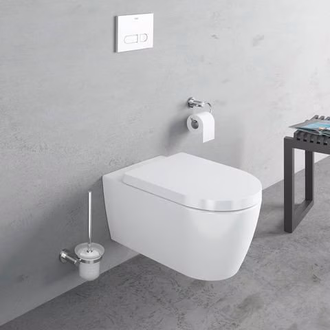 Duravit Wand-WC-Set ME by Starck, rimless, Durafix Tiefspüler, weiß, inklusive WC-Sitz mit Absenkautomatik