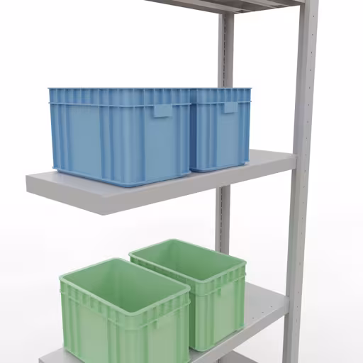 Produktbild Nr 15 des Artikels Anbauregal, Fachbodenregal Stecksystem MULTIplus250, 2000 x 750 x 300 mm (HxBxT), 5 Fachböden, Längenriegel, RAL 7035 lichtgrau Abbildung Nr 15 des Artikels Anbauregal, Fachbodenregal Stecksystem MULTIplus250, 2000 x 750 x 300 mm (HxBxT), 5 Fachböden, Längenriegel, RAL 7035 lichtgrau aus der Produktgruppe Stecksystem von der Marke Schulte Lagertechnik