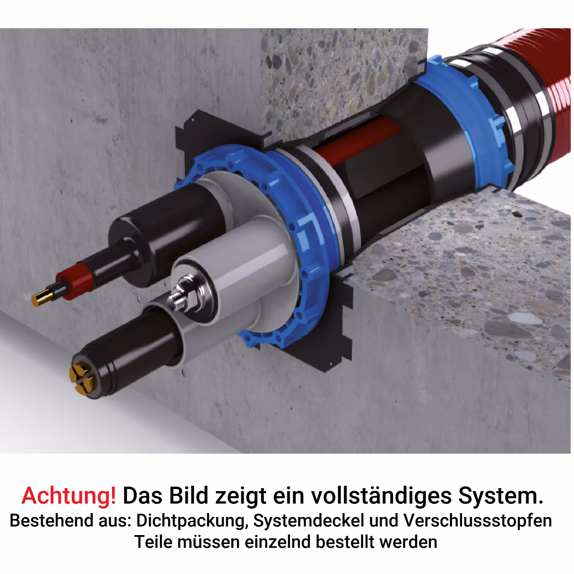 UGA Mauer Kabel Durchführung KD150-K/370 Einfach-Dichtpackung aus der Kategorie Kabelschutz mit der GTIN 4251582411814 KD150 Einfach Dichtpackung Mauer Kabel Durchführung UGA System-Technik von der Marke UGA System-Technik aus der Kategorie Kabelschutz