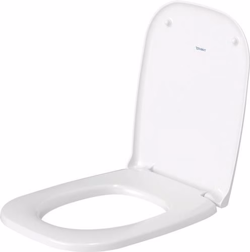 Abattant de toilette blanc D-Code sans mécanisme de fermeture amortie, charnières en acier inoxydable, 430 x 360 x 40 mm, DURAVIT