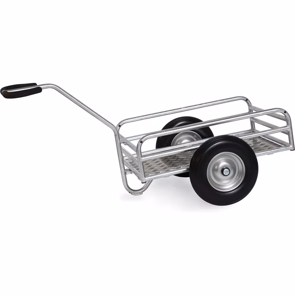 Outdoor-Handwagen - Lufträder Ø260 mm für die Verwendung im Außenbereich, aus Stahlrohr geschweißt, feuerverzinkt Typ Bereifung: PU-Vollmaterial aus der Kategorie Handwagen/Pritschenwagen mit der Artikelnr. 6104P