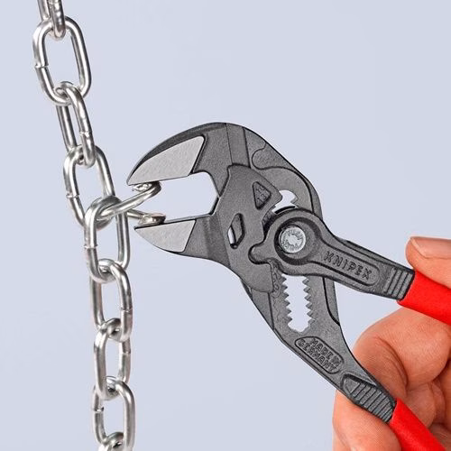 Pince multiprise, 180 mm de long, noire métallisée, ouverture des mâchoires de 40 mm, revêtement plastique, KNIPEX