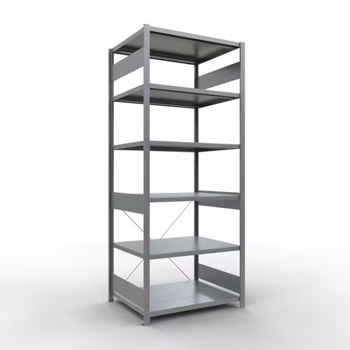 Abbildung Nr 14 des Artikels Grundregal, Fachbodenregal Stecksystem MULTIplus330, 2500 x 1000 x 800 mm (HxBxT), 6 Fachböden, Kreuzstrebe, verzinkt aus der Produktgruppe Stecksystem von der Marke Schulte Lagertechnik