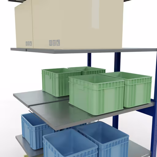 Andere Ansicht des Artikels Anbauregal, Doppelregal, Fachbodenregal Stecksystem MULTIplus150, 2500 x 1000 x (2x500) mm (HxBxT), 2x6 Fachböden, Kreuzstrebe, RAL 5010 enzianblau Andere Ansicht des Artikels Anbauregal, Doppelregal, Fachbodenregal Stecksystem MULTIplus150, 2500 x 1000 x (2x500) mm (HxBxT), 2x6 Fachböden, Kreuzstrebe, RAL 5010 enzianblau aus der Kategorie Fachbodenregale