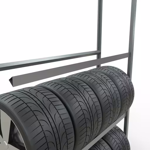 Abbildung Nr 8 des Artikels Anbauregal, Räder-/Reifenregal, 2750 x 1500 x 400 mm (HxBxT), verzinkt, 4 Lagerebenen á 150 kg Fachlast pro Ebene aus der Produktgruppe Fachbodenregale von der Marke Schulte Lagertechnik