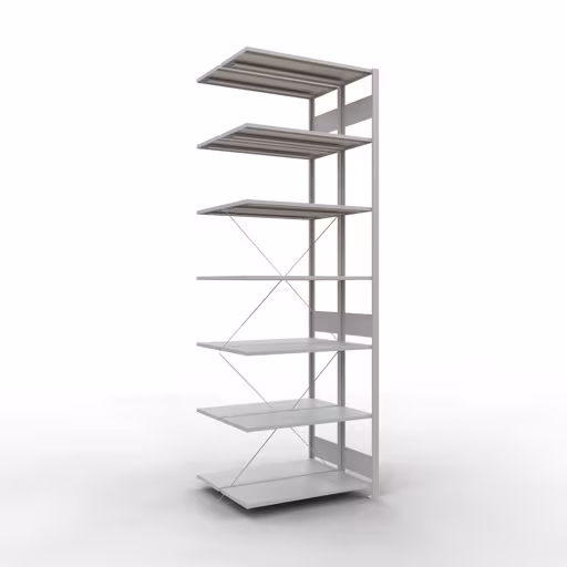 Anbauregal, Doppelregal, Fachbodenregal Stecksystem MULTIplus150, 3000 x 1000 x (2x800) mm (HxBxT), 2x7 Fachböden, Kreuzstrebe, RAL 7035 lichtgrau von der Marke Schulte Lagertechnik Anbauregal, Doppelregal, Fachbodenregal Stecksystem MULTIplus150, 3000 x 1000 x (2x800) mm (HxBxT), 2x7 Fachböden, Kreuzstrebe, RAL 7035 lichtgrau aus der Kategorie Doppelregale mit der Artikelnummer 32747