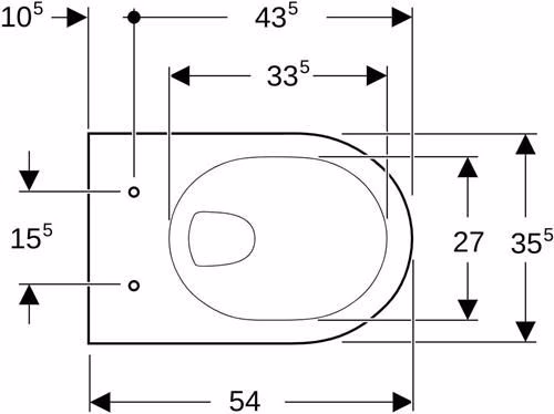 Technische Zeichnung 4034515 Geberit Renova Wand-WC Tiefspüler weiß