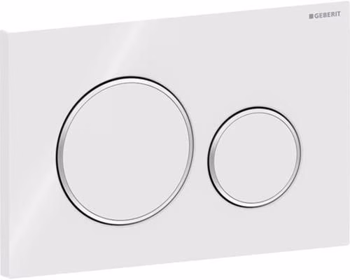 SIGMA20 ronde spoelplaat voor dubbele spoeling met twee knoppen van het merk. SIGMA20 ronde bedieningsplaat voor dubbele spoeling met twee knoppen uit de categorie stortbakken en drukplaten met artikelnummer 6000408572