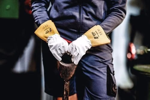 Schweißerhandschuhe ARGON PRO Größe 9 grau/ocker 10 Paar NITRAS SAFETY