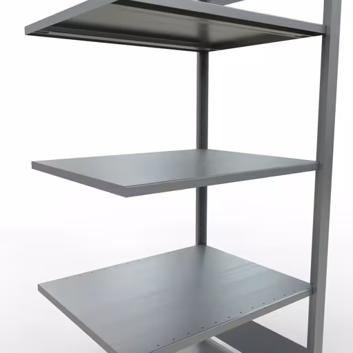 Anbauregal, Büro-Fachbodenregal Stecksystem MULTIplus150, 1800 x 750 x 600 mm (HxBxT), 5 Fachböden, Längenriegel, verzinkt, ohne Mittelanschlag von der Marke Schulte Lagertechnik aus der Produktreihe Büroregale