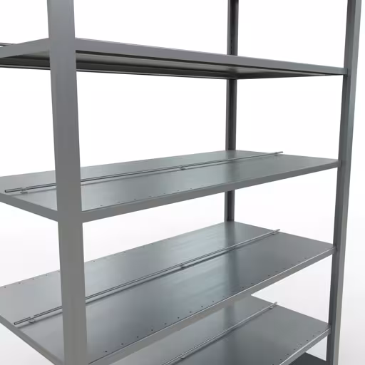Abbildung Nr 13 des Artikels Grundregal, Büro-Fachbodenregal Stecksystem MULTIplus150, 2300 x 1300 x 600 mm (HxBxT), 7 Fachböden, Längenriegel, verzinkt, mit Mittelanschlag aus der Produktgruppe Büroregale von der Marke Schulte Lagertechnik