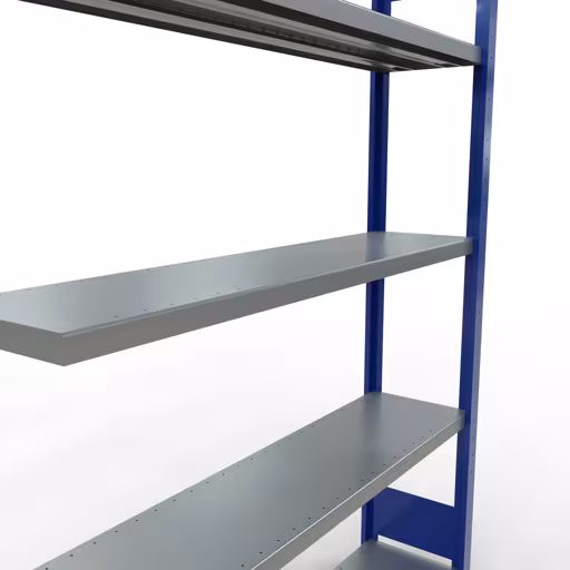 Abbildung Nr 12 des Artikels Anbauregal, Fachbodenregal Stecksystem MULTIplus250, 2000 x 1300 x 300 mm (HxBxT), 5 Fachböden, Längenriegel, RAL 5010 enzianblau/verzinkt aus der Produktgruppe Stecksystem von der Marke Schulte Lagertechnik
