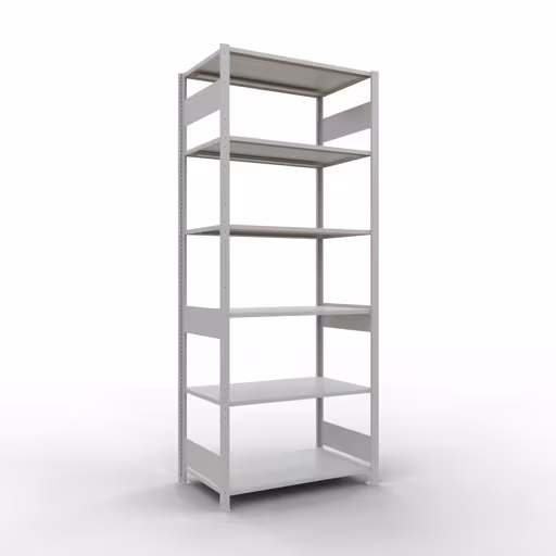 Grundregal, Fachbodenregal Stecksystem MULTIplus85, 2500 x 1000 x 600 mm (HxBxT), 6 Fachböden, Längenriegel, RAL 7035 lichtgrau von der Marke Schulte Lagertechnik Grundregal, Fachbodenregal Stecksystem MULTIplus85, 2500 x 1000 x 600 mm (HxBxT), 6 Fachböden, Längenriegel, RAL 7035 lichtgrau aus der Kategorie Grundregal mit der Artikelnummer 33061-LR