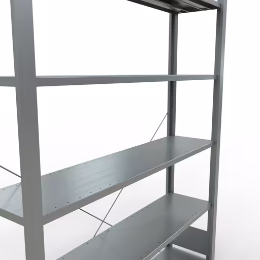Abbildung Nr 11 des Artikels Grundregal, Büro-Fachbodenregal Stecksystem MULTIplus85, 2000 x 1300 x 300 mm (HxBxT), 6 Fachböden, Kreuzstrebe, verzinkt, ohne Anschlagleiste aus der Produktgruppe Büroregale von der Marke Schulte Lagertechnik