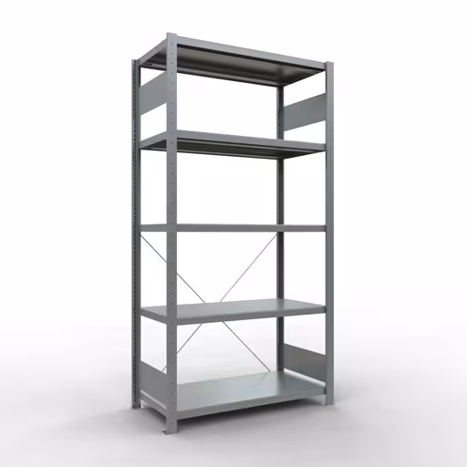 Grundregal, Fachbodenregal Stecksystem MULTIplus250, 2000 x 1000 x 500 mm (HxBxT), 5 Fachböden, Kreuzstrebe, verzinkt von der Marke Schulte Lagertechnik Grundregal, Fachbodenregal Stecksystem MULTIplus250, 2000 x 1000 x 500 mm (HxBxT), 5 Fachböden, Kreuzstrebe, verzinkt aus der Kategorie Grundregal mit der Artikelnummer 12950