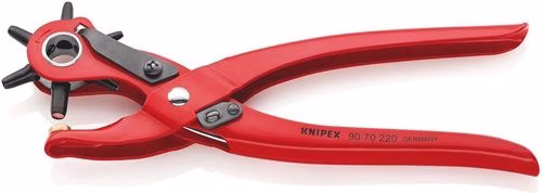 Revolverlochzange Gesamtlänge 220 mm Öffnungsfeder 2 / 2,5 / 3 / 3,5 / 4 und 5 mm rot pulverbeschichtet KNIPEX von der Marke Knipex Revolverlochzange Gesamtlänge 220 mm Öffnungsfeder 2 / 2,5 / 3 / 3,5 / 4 und 5 mm rot pulverbeschichtet KNIPEX aus der Kategorie Revolverlochzangen und Ösen mit der Teilenummer 4000810620