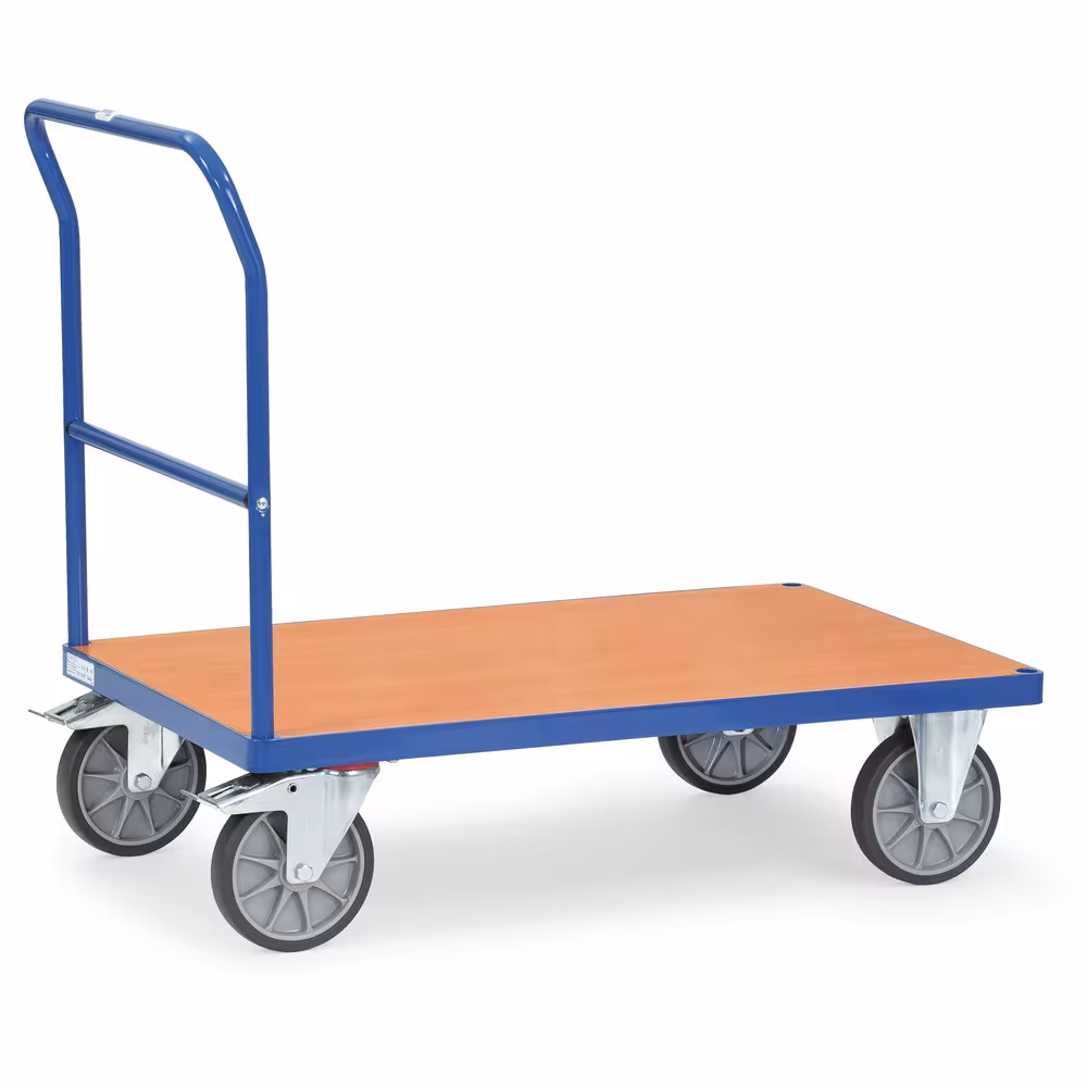 Schiebebügelwagen aus Stahlrohr und Profilstahl geschweißt, pulverbeschichtet brillantblau RAL 5007 aus der Kategorie Wagen