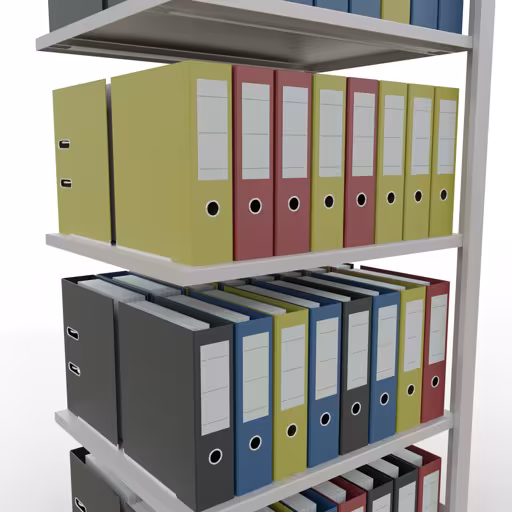 Abbildung Nr 12 des Artikels Anbauregal, Büro-Fachbodenregal Stecksystem MULTIplus150, 1800 x 750 x 600 mm (HxBxT), 5 Fachböden, Längenriegel, ohne Mittelanschlag, lichtgrau aus der Produktgruppe Büroregale von der Marke Schulte Lagertechnik