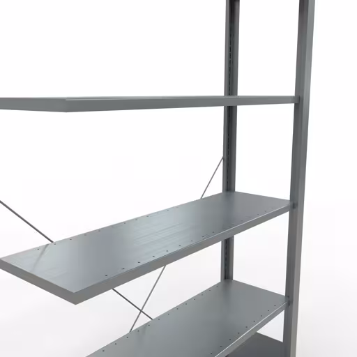 Abbildung Nr 13 des Artikels Anbauregal, Büro-Fachbodenregal Stecksystem MULTIplus85, 2000 x 1000 x 300 mm (HxBxT), 6 Fachböden, Kreuzstrebe, verzinkt, ohne Anschlagleiste aus der Produktgruppe Büroregale von der Marke Schulte Lagertechnik