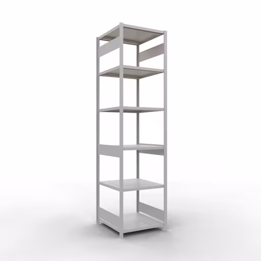 Grundregal, Fachbodenregal Stecksystem MULTIplus250, 3000 x 750 x 800 mm (HxBxT), 7 Fachböden, Längenriegel, RAL 7035 lichtgrau aus der Kategorie Grundregal mit der Artikelnummer 32882-75-LR
