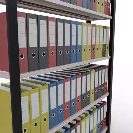 Abbildung Nr 12 des Artikels Grundregal, Büro-Fachbodenregal Stecksystem MULTIplus85, 1800 x 1300 x 300 mm (HxBxT), 5 Fachböden, Kreuzstrebe, ohne Anschlagleiste, schwarz/lichtgrau aus der Produktgruppe Büroregale von der Marke Schulte Lagertechnik