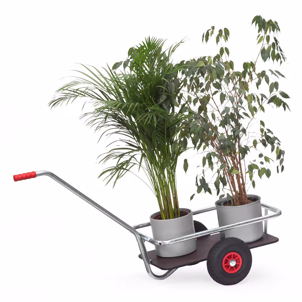 Handwagen verzinkt aus Stahlrohr geschweißt, feuerverzinkt. gür die Verwendung im Außenbereich geeignet Ausführung Bereifung: Luft mit der GTIN 4017976160917 Handwagen 6091L - Lufträder Ø260 mm von Fetra mit der Artikelnr. 6091L