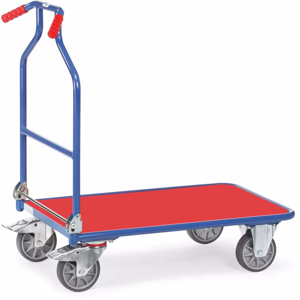 Optiliner 3301 - blau/rot aus Stahlrohr-Konstruktion, pulverbeschichtet RAL 5007 brillantblau, dauerhaft oberflächengeschützt, schlag- und kratzfest aus der Kategorie Klappwagen mit der Artikelnummer 3301