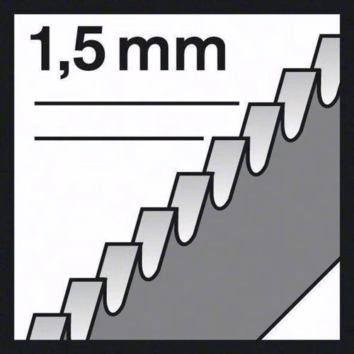 Stichsägeblatt T 118 EOF Gesamtlänge 83 mm Zahnteilung 1,5 mm BIM 5 Stück / Karte BOSCH