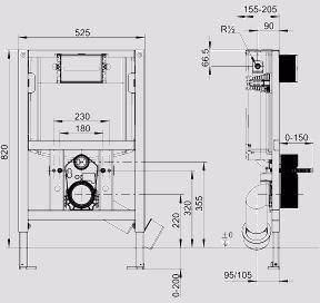 WC-Element Pack INEO FrontTop 820 BH 820 mm SANIT