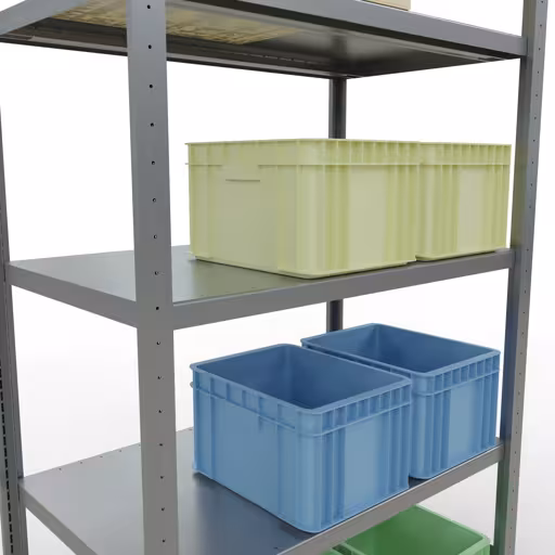 Grundregal, Fachbodenregal Stecksystem MULTIplus250, 2000 x 1000 x 600 mm (HxBxT), 5 Fachböden, Längenriegel, verzinkt aus der Kategorie Grundregal mit der GTIN 4004514283542 Grundregal, Fachbodenregal Stecksystem MULTIplus250, 2000 x 1000 x 600 mm (HxBxT), 5 Fachböden, Längenriegel, verzinkt von der Marke Schulte Lagertechnik aus der Produktreihe Stecksystem